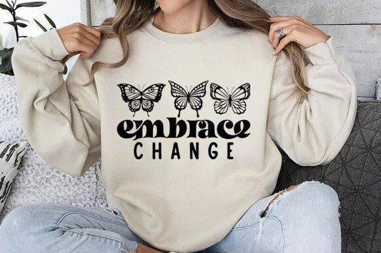 Embrace Change – Inspirational Butterfly Tee & Sweatshirt