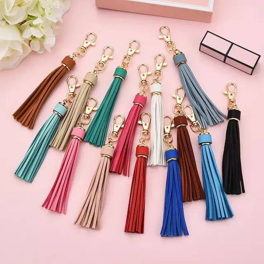 PU Leather Tassels with Gold Clasp – Perfect for Keychains &amp; Craft Projects